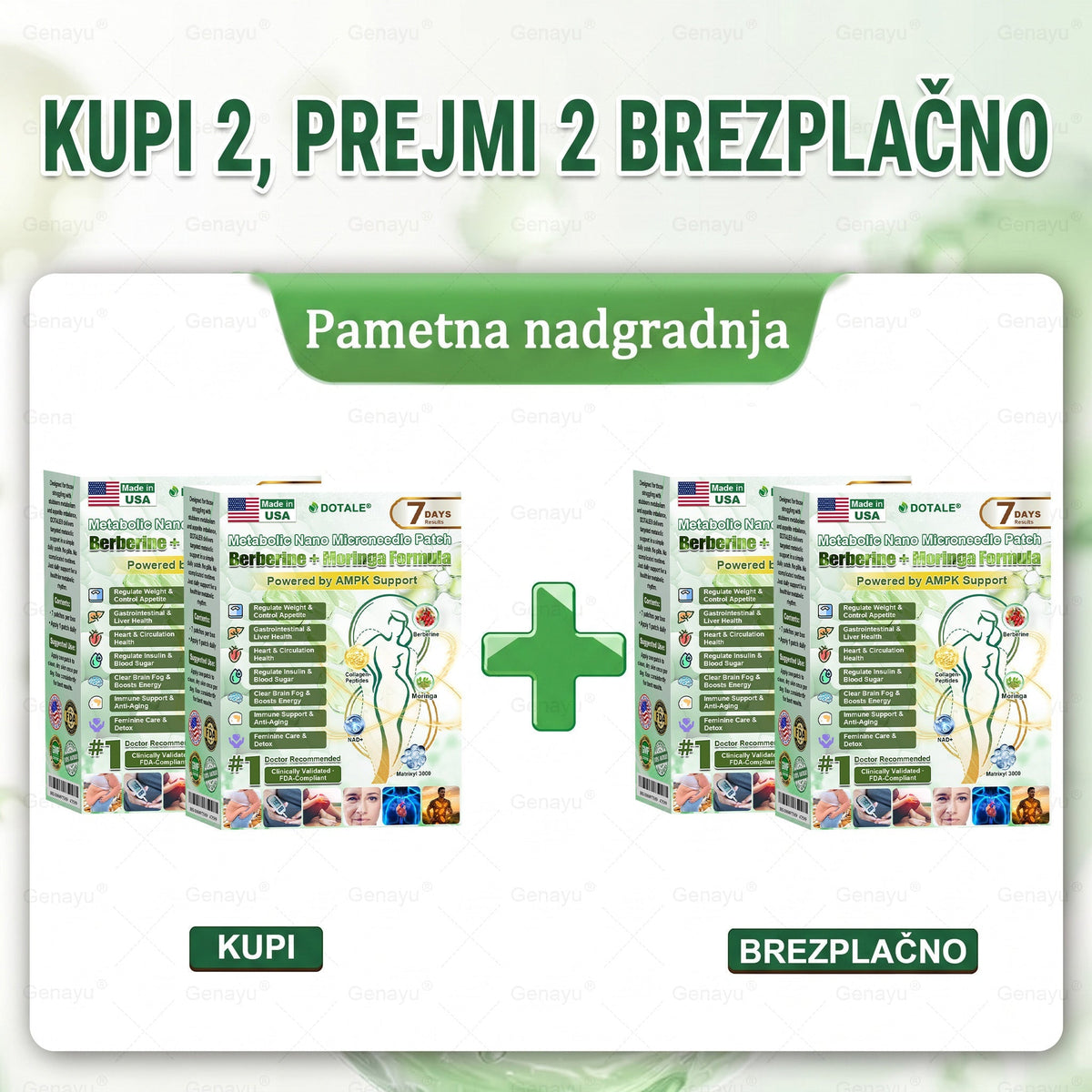 𝑫𝑶𝑻𝑨𝑳𝑬® Presnovni nanomikroiglični obliž (Samo enkrat na dan, vidne spremembe v 7 dneh)