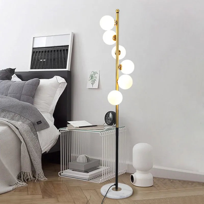Cadrunis™ Modern Standing Floor Lamp with Glass Ball Design – Artistic Vertical Lighting for Living Room, Bedroom & Modern Home Decoration
