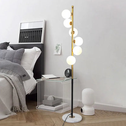 Cadrunis™ Modern Standing Floor Lamp with Glass Ball Design – Artistic Vertical Lighting for Living Room, Bedroom & Modern Home Decoration