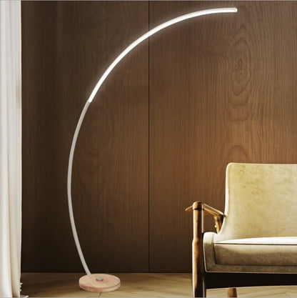 Cadrunis™ Luxury Nordic LED Arc Floor Lamp – Minimalist Artistic Standing Light with Remote Control for Modern Living Room, Bedroom & Esports Room Decoration