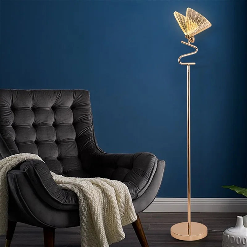 Cadrunis™ Luxury Nordic Butterfly LED Floor Lamp – Creative Artistic Standing Light with Decorative Base Design for Living Room & Bedroom