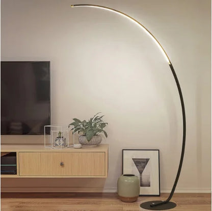 Cadrunis™ Luxury Nordic LED Arc Floor Lamp – Minimalist Artistic Standing Light with Remote Control for Modern Living Room, Bedroom & Esports Room Decoration