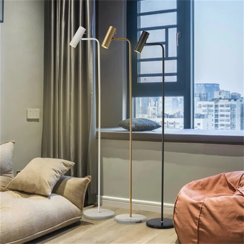 Cadrunis™ Modern LED Standing Floor Lamp with Marble Design – Simple Contemporary Lighting for Living Room, Bedroom & Stylish Home Decoration