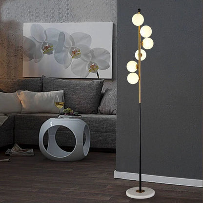Cadrunis™ Modern Standing Floor Lamp with Glass Ball Design – Artistic Vertical Lighting for Living Room, Bedroom & Modern Home Decoration