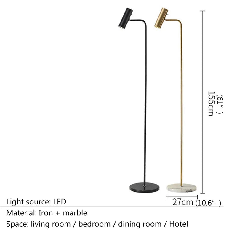 Cadrunis™ Modern LED Standing Floor Lamp with Marble Design – Simple Contemporary Lighting for Living Room, Bedroom & Stylish Home Decoration