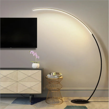 Cadrunis™ Luxury Nordic LED Arc Floor Lamp – Minimalist Artistic Standing Light with Remote Control for Modern Living Room, Bedroom & Esports Room Decoration