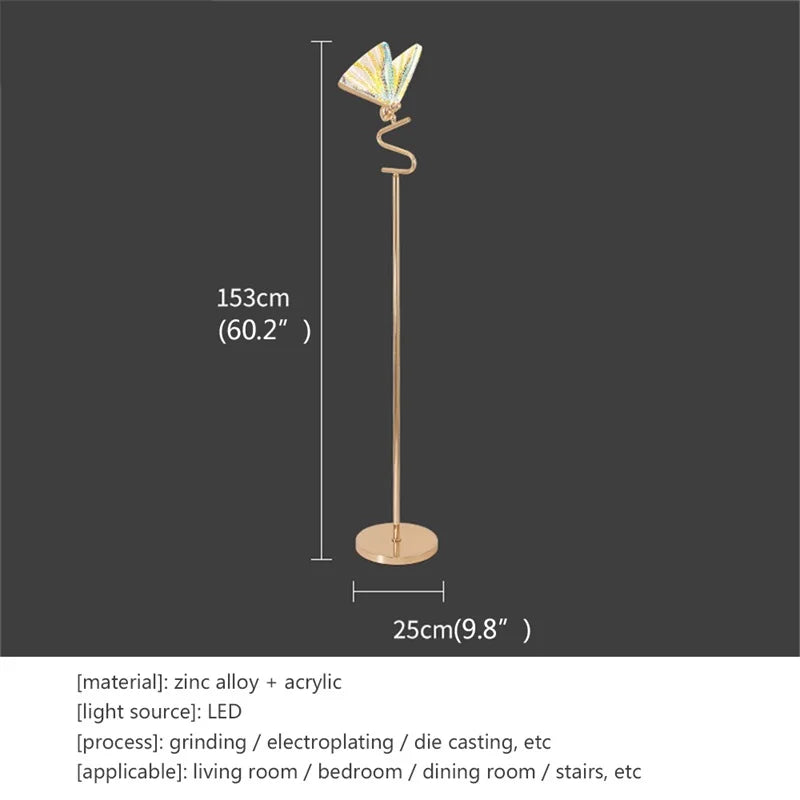 Cadrunis™ Luxury Nordic Butterfly LED Floor Lamp – Creative Artistic Standing Light with Decorative Base Design for Living Room & Bedroom